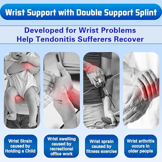 Reversible Thumb & Wrist Stabilizer splint for BlackBerry Thumb, Trigger Finger, Pain Relief, Arthritis, Tendonitis, Sprained and Carpal Tunnel Supporting, Lightweight and Breathable S/M