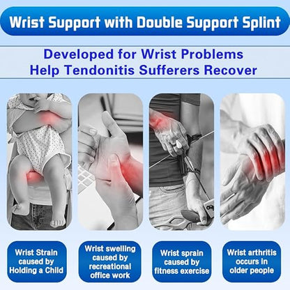Reversible Thumb & Wrist Stabilizer splint for BlackBerry Thumb, Trigger Finger, Pain Relief, Arthritis, Tendonitis, Sprained and Carpal Tunnel Supporting, Lightweight and Breathable L/XL
