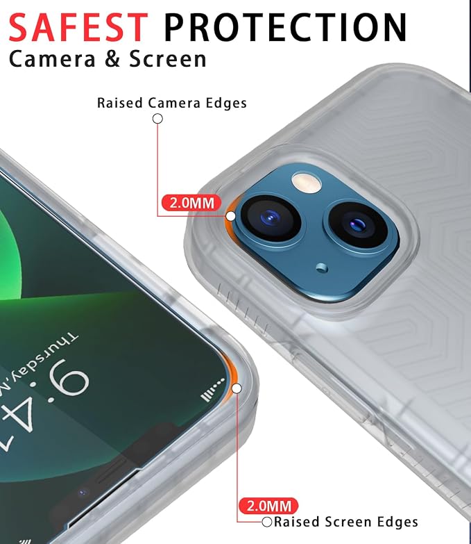 Diverbox for iPhone 13 case [Shockproof] [Dropproof] [Tempered Glass Screen Protector ],Heavy Duty Protection Phone Case Cover for Apple iPhone 13 (Clear-2in1)