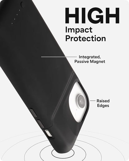 Mophie Juice Pack Battery Case for iPhone 17e/ 16e - Slim Charging Case, Magnetic Back for Wallets & Mounts, +50% Extra Battery Life, Enhanced 6-Foot Drop Protection, Sustainable Material, Black