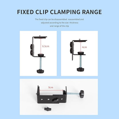 Magic Arm with Clamp, Long Articulating Arm Camera Mount, Adjustable Phone Mount Holder 360° Rotation, Mic Arm for Microphone, LED Lights, for Phone, Tripod, Desk, Table
