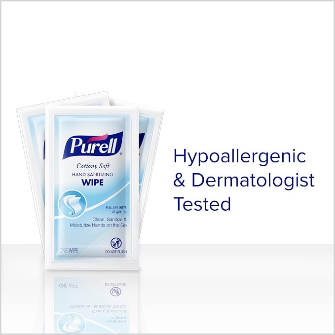 PURELL Cottony Soft Hand Sanitizing Wipes 1000 Individually Wrapped Hand Sanitizing Wipes in Bulk Packed Shipper - 9026-1M