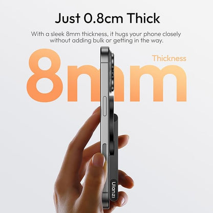 ULANZI MA60 Magnetic Phone Tripod Stand for iPhone - Aluminium Smartphone Mini Tripod Pocket Cell Phone Stand N52 Strong Magnet Quick Mount Compatible with iPhone17 16 15 14 13 12 Series, Black
