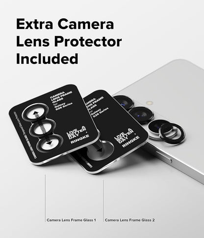 Ringke Camera Lens Frame Glass for Samsung Galaxy S26 and S26 Plus Camera Lens Protector [Individual Lens Covers] Tempered Glass Covers and Aluminum Alloy Frames - 2 Pack