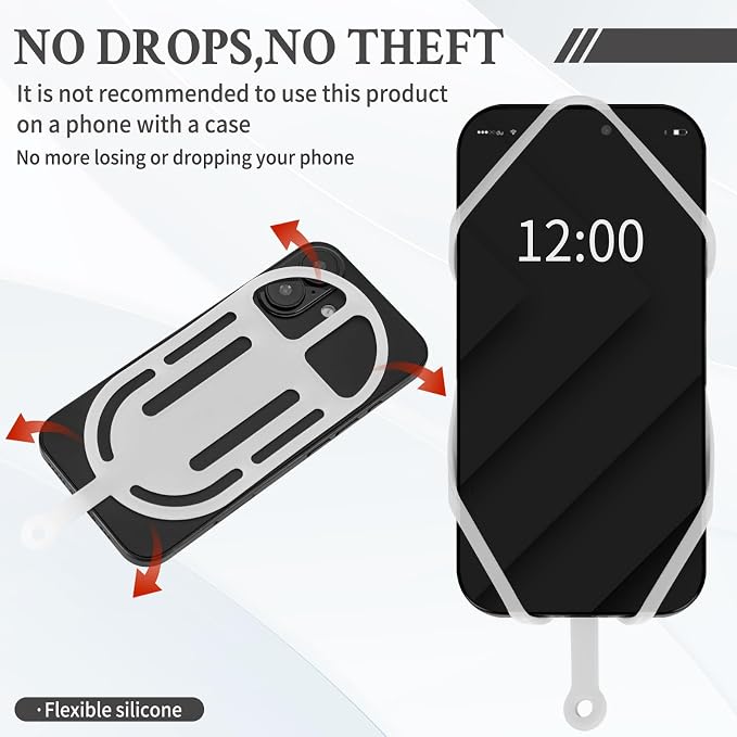 HOTEMIA Silicone Phone Lanyard Holder with Carabiner, Universal Phone Strap,Anti-Theft Phone Case with retractable tether