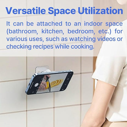 for MagSafe Wall Mount Magnetic Phone Holder Includes All Smartphone Compatible Rings (Self-Adhesive), 360 Degree Free Rotation, Shower Mirror,Bathroom,Kitchen (Black)