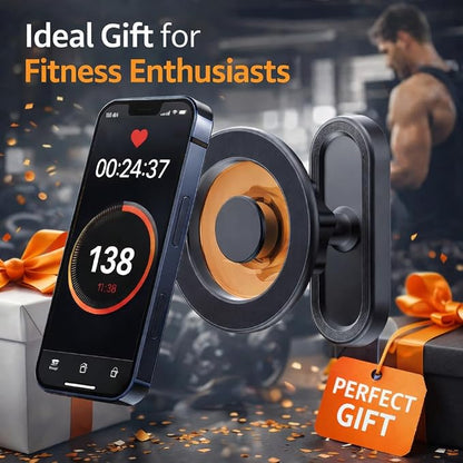 Magnetic Phone Holder for Gym, 360° Rotation Adjustable Strong Magnets, Gym Accessories, Phone Mount to Metal Surfaces, Gym Essentials for Men and Women