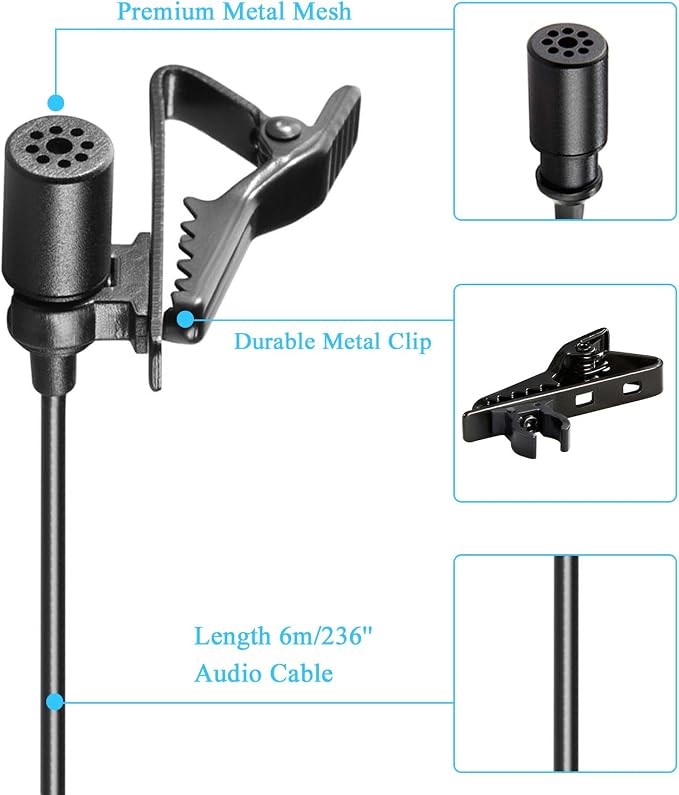 BOYA by M1 Collar Microphone for Smartphones Canon Nikon DSLR Cameras Camcorders Audio Recorder PC