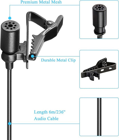 BOYA by M1 Collar Microphone for Smartphones Canon Nikon DSLR Cameras Camcorders Audio Recorder PC
