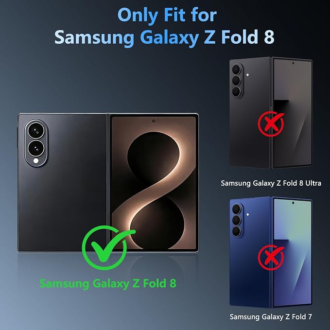 Hensinple Magnetic for Z Fold 8 Case, Samsung Galaxy Z Fold 8 Case[Fit for Mag-Safe ] Translucent Matte Military Grade Rugged Protection Shockproof Protective Hard Phone Cases,Grey