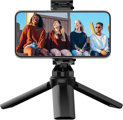 Anozer Mini Tripod with Universal Phone Holder & Cold Shoe, Lightweight Phone Stand & Camera Tripod, Compatible with iPhone 14 Pro Max/14 Pro, GoPro, Webcam, Mini Projector