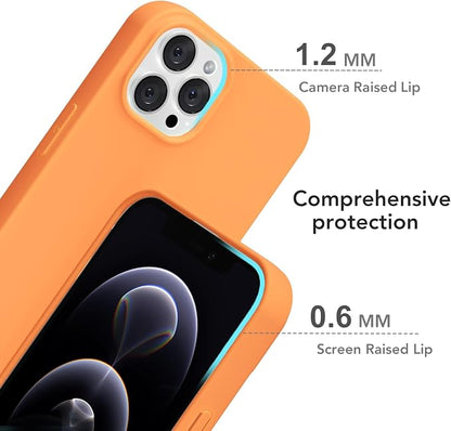 for iPhone 12/12 Pro Case Silicone Compatible with Magsafe Case, Ultra Slim Thin Magnetic Phone Cases Mag Safe, Cute Soft Rubber Gel Matte Plain Wireless Charging Cover for Women, Neon Orange