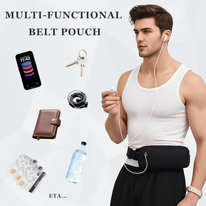 Running Belt for Women Waterproof Slim Running Belt Fanny Pack Ultra Light Waist Pack Bag Adjustable Running Waist Pouch Phone Holder for Hiking Cycling Workout Sports with Headphone Port