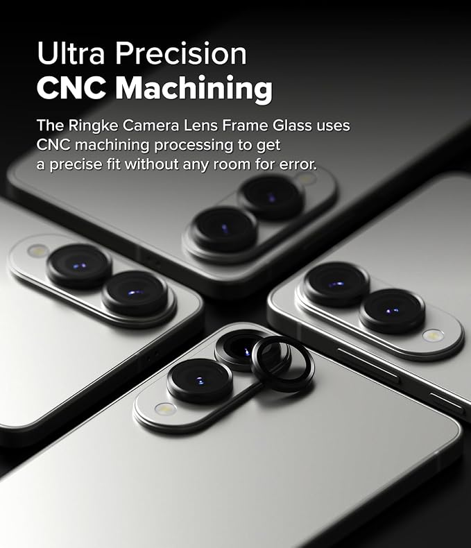 Ringke Camera Lens Frame Glass [Individual Lens Covers] Compatible with Samsung Galaxy S25 Edge Camera Lens Protector, Tempered Glass Covers and Aluminum Alloy Frames