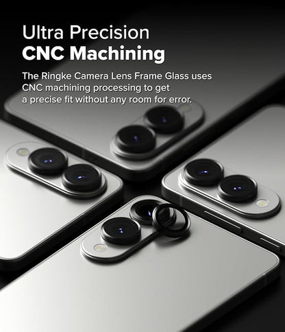 Ringke Camera Lens Frame Glass [Individual Lens Covers] Compatible with Samsung Galaxy S25 Edge Camera Lens Protector, Tempered Glass Covers and Aluminum Alloy Frames