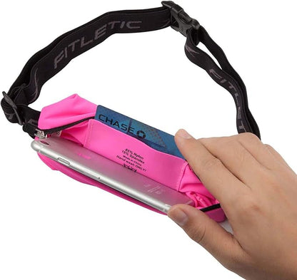 Fitletic Active Lifestyle Fanny Pack & Mini Sports Running Belt For Men & Women – Lightweight, Low Profile- Ultra-Soft Expandable Lycra Pouch - Fits All Phones – Inner Pocket