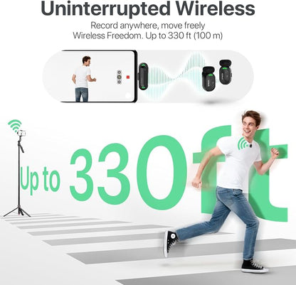 SYNCO Mini Wireless Microphone with AI Noise Cancellation for iPhone/Android, Plug-and-Play Magnetic Lavalier Mic with Lightning Receiver, 328 ft Range, 12H Battery for Video Recording & Vlogging