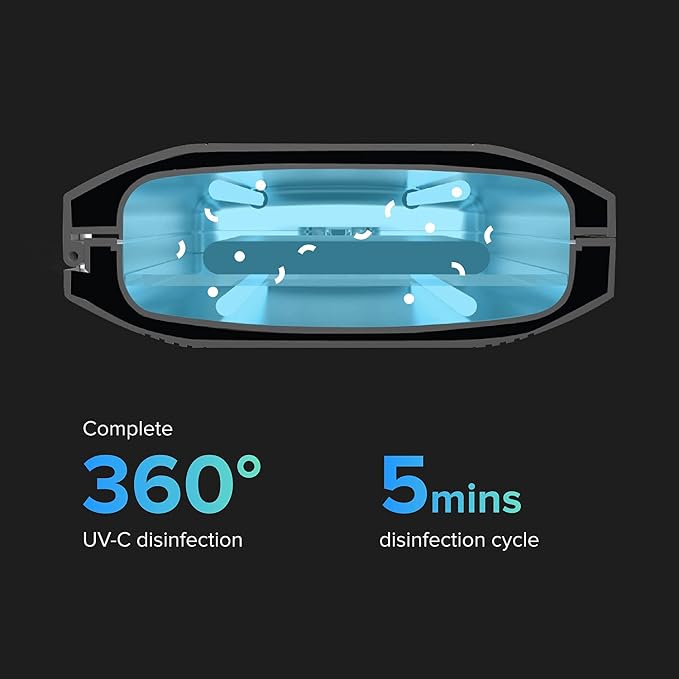 PhoneSoap Pro UV Smart Phone Sanitizer & Universal Cell Phone Charger Box | Patented & Clinically Proven 360-Degree UV-C Disinfection | Disinfects and Charges All Phones (Red)