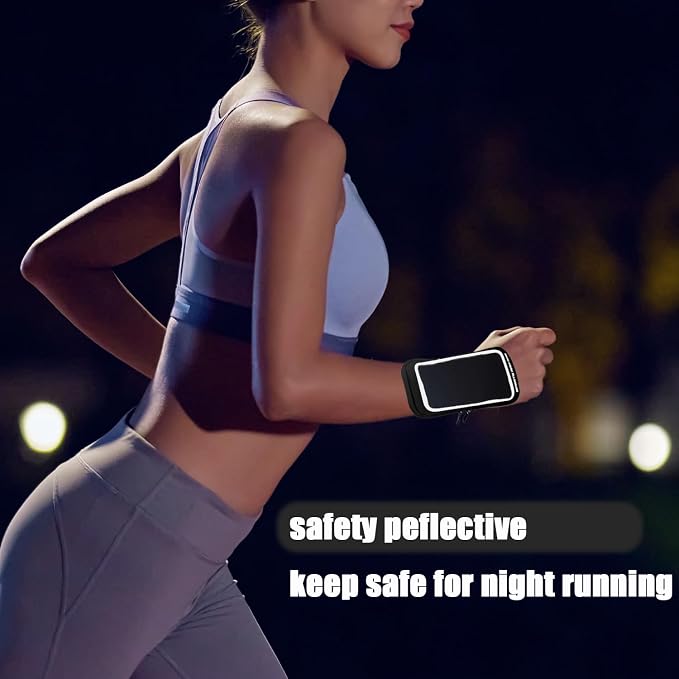 Wristband Phone Holder for Running - Forearm Phone Armbands - Running Armband with Card Slot for iPhone Pro Max Plus 17/16/15/14/13 Pro Max Samsung Galaxy S23/S22, Cell Phone Holder up to 7" (Black)