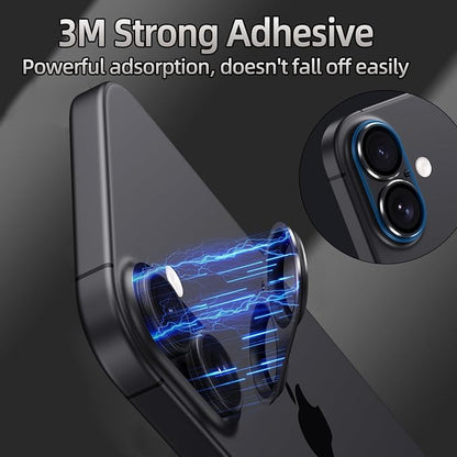 Korecase [2 Pack Camera Lens Protector for iPhone 16/16 Plus/17 Red,9H Tempered Glass | Metal Anti-Scratch | Strong Adhesion | Rear Camera Lens Cover | Case Friendly Camera Film Cover