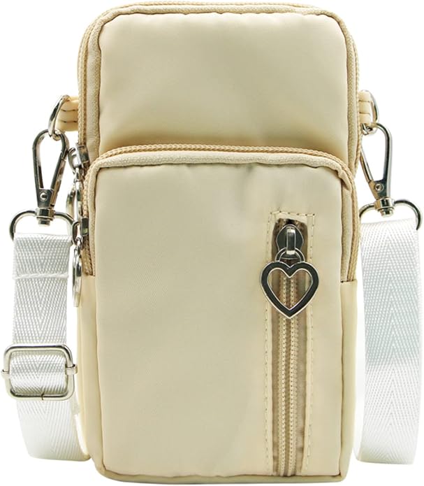 JUMISEE 3-Layers Crossbody Bag Cellphone Pouch Armband Wallet Nylon Smartphone Purse