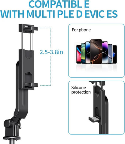 Mini Selfie Stick Tripod, Pocket Flex Tripod i-Phone Android Phone Grip, Portable Small Size Travel Compact Phone Selfie Stick with Remote, Handheld Metal Mount Live Streaming, Video Recording (A07-D)