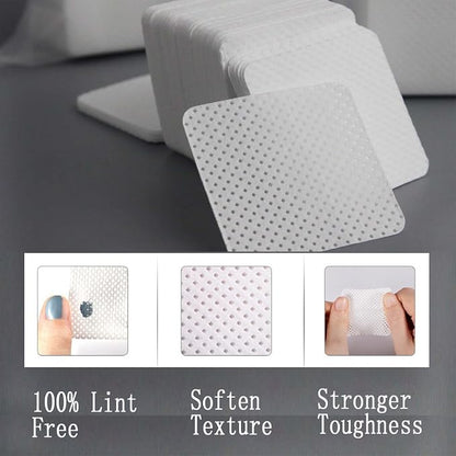 Absorbable Soft Gel Nail Polish Remover Cotton Pads - 1200 Pcs Lint-Free Non-Woven Fabric Wipes for Nails & Lash Extension Glue Cleaning