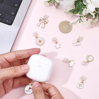 8Pcs 8 Styles Charms for Kindle White Round Star Cloud Sun Bow Flower Dust Plug Charm Compatible with Type C Charging Port Kindle E-Reader Phone Accessories for Book Lover Readers Men Women
