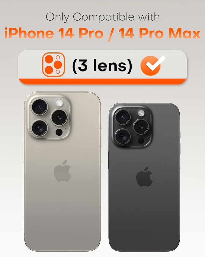 TOCOL for iPhone 14 Pro Max Camera Lens Protector/iPhone 14 Pro Camera Lens Protector Tempered Glass HD Individual Scratch Resistant Cover Accessories Case Friendly 2 Pack（Clear）