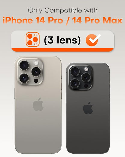 TOCOL for iPhone 14 Pro Max Camera Lens Protector/iPhone 14 Pro Camera Lens Protector Tempered Glass HD Individual Scratch Resistant Cover Accessories Case Friendly 2 Pack（Clear）