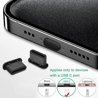 USB C Dust Plug Silicone USB C Anti Dust Port Cover Type C Charging Port Protectors Plug Compatible with iPhone 15 16 17 Pro Max Plus Samsung Galaxy Google Pixel and All USB Type C Ports