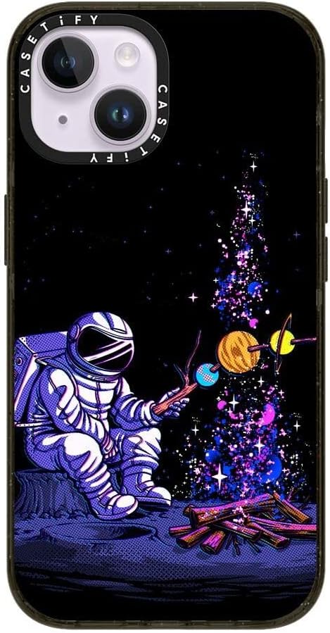 CASETiFY Impact iPhone 14 Case [4X Military Grade Drop Tested / 8.2ft Drop Protection/Compatible with Magsafe] - Moon Camping - Glossy Black