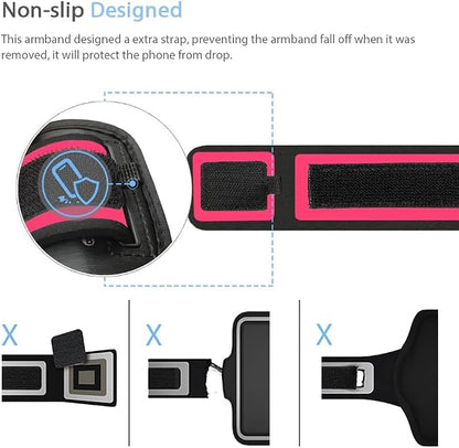 Pixel 10 9 Pro Armband, JEMACHE Water Resistant Gym Running Workouts Phone Arm Band for Google Pixel 10Pro 9Pro 10 9 8 7 9a 8a 7a (Rosy)
