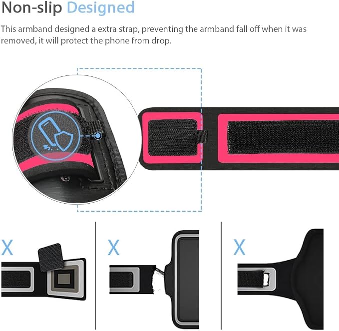 Pixel 10/9 Pro XL Armband, JEMACHE Gym Running Workouts Arm Band for Google Pixel 10/9 Pro XL, 8/7/6 Pro (Rosy)