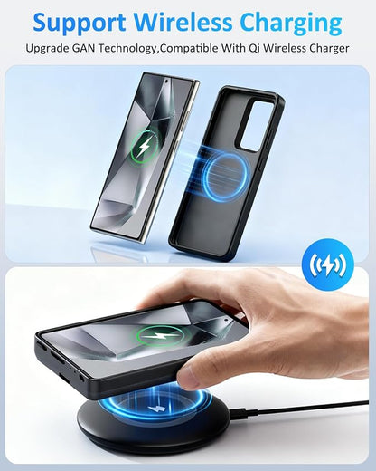 Battery Case for Samsung Galaxy S22Ultra/S23Ultra(6.8''), 10000mAh Qi Wireless Charging Magnetic Rechargeable Extended Charge Case, Portable Protective Power Bank for Galaxy S22 Ultra Black
