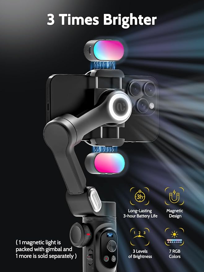 AOCHUAN 3-Axis Gimbal Stabilizer for Smartphone Smart X Pro Kit & B10 Storage Bag & E10 Extension Rod