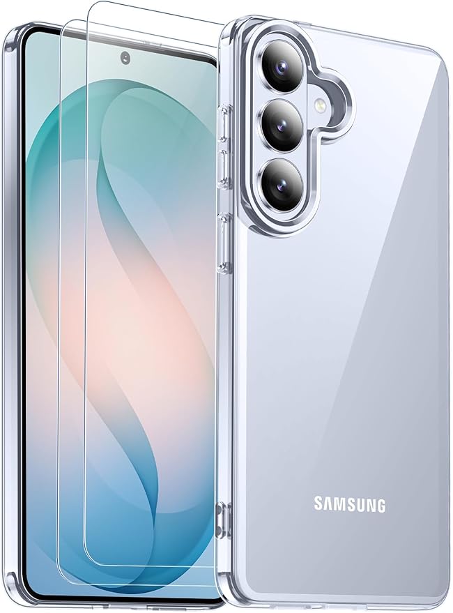 Red2Fire for Samsung Galaxy S26 Case 6.3 Inch,[Crystal Clear][Military Grade Drop Protection] Shockproof Phone Case with 2 Pack Screen Protectors, Anti-Yellowing Slim Cover,Clear