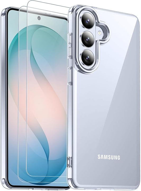 Red2Fire for Samsung Galaxy S26 Case 6.3 Inch,[Crystal Clear][Military Grade Drop Protection] Shockproof Phone Case with 2 Pack Screen Protectors, Anti-Yellowing Slim Cover,Clear