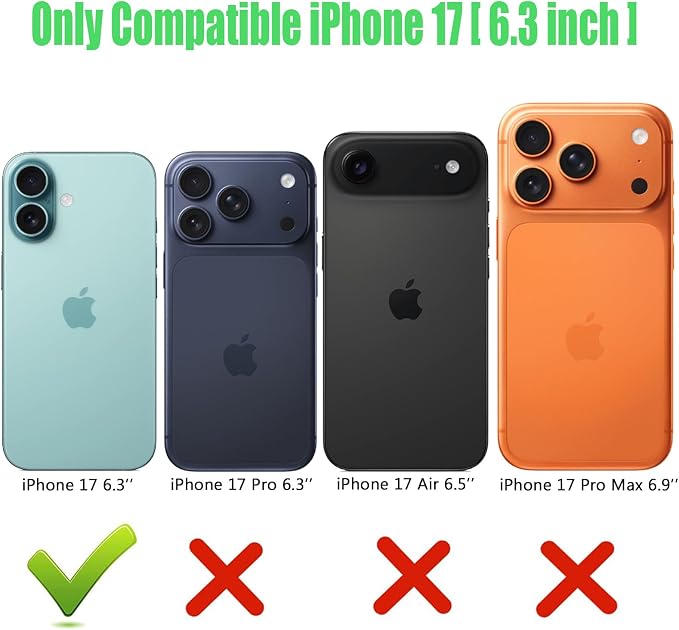 Wireless Charging Case for iPhone 17, 10000mAh High Capacity Portable Rechargeable Protective Extended Battery Case Qi Wireless Charging with iPhone 17(6.3 inch) Extended Battery Charger Case (Black)