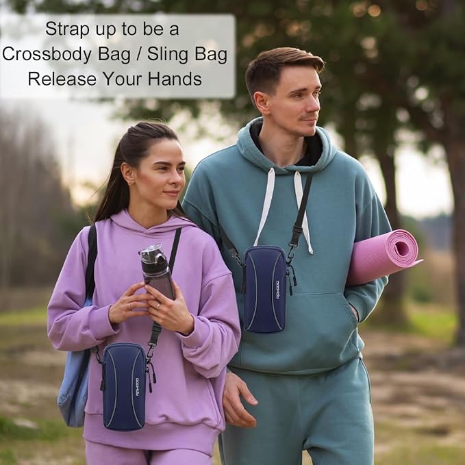 Phone Holder for Running with Crossbody Strap, Arm Band for Phone for Running for iPhone 15 14 Pro Max Samsung Under 7.2 Inch, Water Resistance Cell Phone Holder for Walking Jogging Women Men