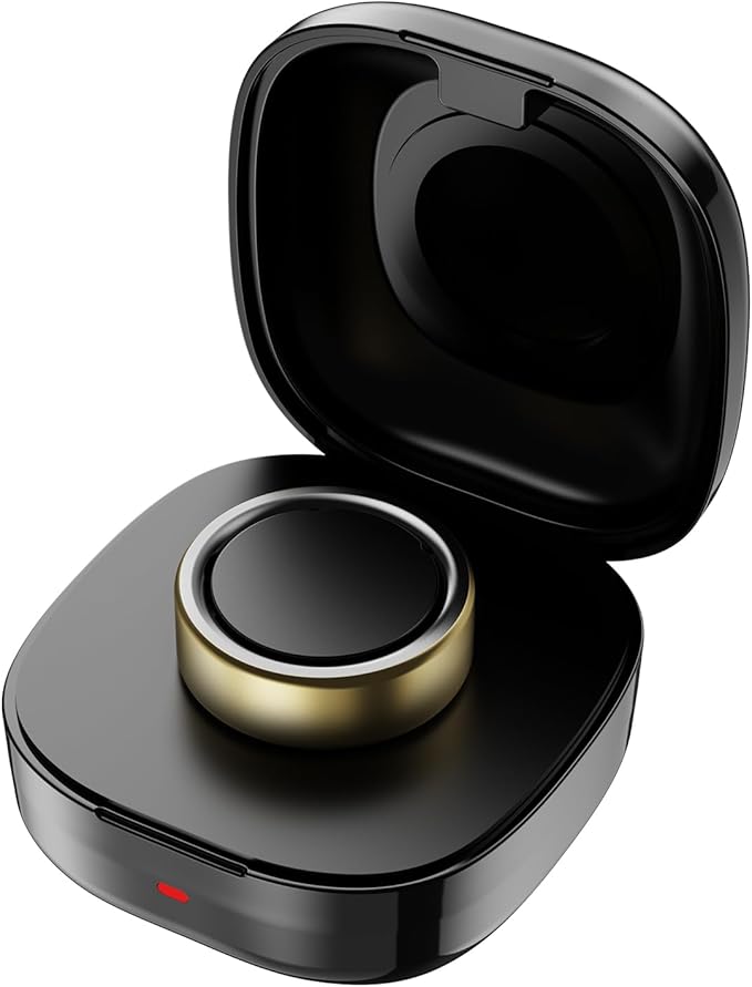 600mAh Wireless Charging Case Compatible with Oura Ring Gen4 Charger Portable Travel Charging Box for Smart Ring, Fast Charging Dock with USB-C Cable (Black, Size 14)