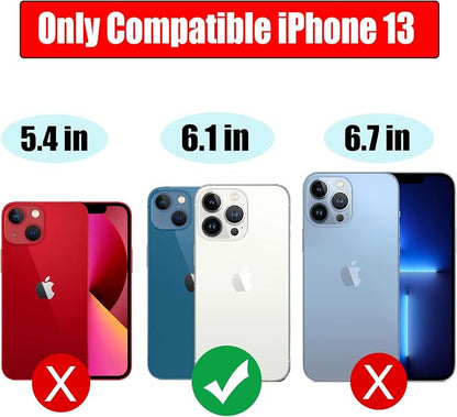 Battery Case for iPhone 13, 7000mAh Ultra-Thin Portable Protective Charging Case Rechargeable Extended Battery Pack Compatible with iPhone 13 (6.1 inch) External Charger Case (Black)