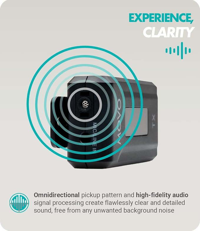 Movo WMX-2-DUO Wireless Camera Microphone Lapel Mic with Charging Case - Lav Mic, Wireless Lapel Microphone 2.4GHz Lavalier, Lav Mic for Vlogging, DSLR, Computer