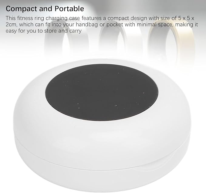 LICAEVEY Charger Case Compatible with R02 R06 R11M R8 Fitness Ring, Small Portable Travel Charging Box with Charging Indicator, Box with Magnetic Port, 200mAh Battery