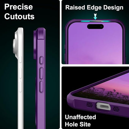 360° Magnetic Swivel Ring for iPhone 17 air case, Built-in Metal Stand and Ring Holder, Magsafe Compatible, Military Grade Protection, Shockproof - Purple