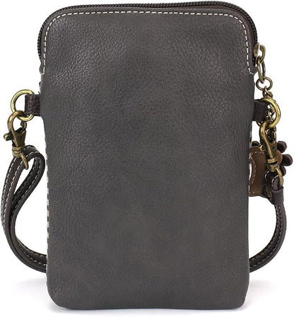 CHALA Dog Collection Cell Phone Crossbody Purse-Women PU Leather/Canvas Multicolor Handbag with Adjustable Strap