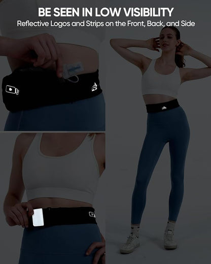 Zelvot Running Belt with 355ml Water Bottle, Extension Strap & Phone Holder, Adjustable Running Fanny Pack with Gym Towel, Waterproof Belt Bag for Women Men for Jogging Hiking Marathon (Black, Medium)