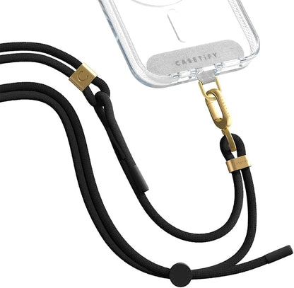 CASETiFY 6mm Rope Cross Body Strap with Card - Solid Black