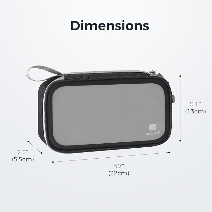 pack all Clear Electronic Organizer, TPU Cable Organizer Bag, Compact Cord Travel Organizer for Cables, Chargers, Phones, USB Cords, SD Cards (Black)