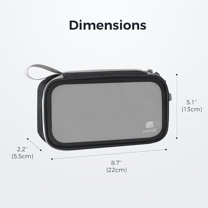 pack all Clear Electronic Organizer, TPU Cable Organizer Bag, Compact Cord Travel Organizer for Cables, Chargers, Phones, USB Cords, SD Cards (Black)